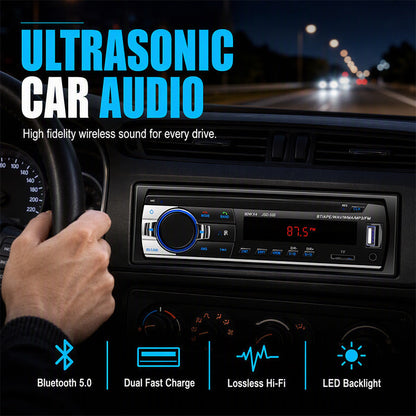 🥳2026 VARMT SALG🥳💞50 000+ SOLGT! 🎵🚗 50 % RABATT! Bluetooth-bilradio – Bluetooth 5.0, dobbel USB og tapsfri lyd (FLAC/APE). Håndfrie anrop, skarp lyd – oppgrader kjøreturen din! 📻✨
