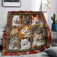 🐱💤 Koselig 9-panels teppe for sovende katter – Ultramyk flanell, vendbar design, perfekt for sofa, seng og reiser 🌙✨