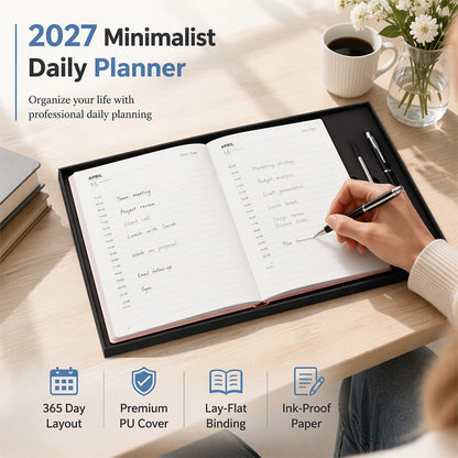 ⏳ Kun for en kort tid – 50 % RABATT ⏰Minimalistisk dagsplanlegger 2027