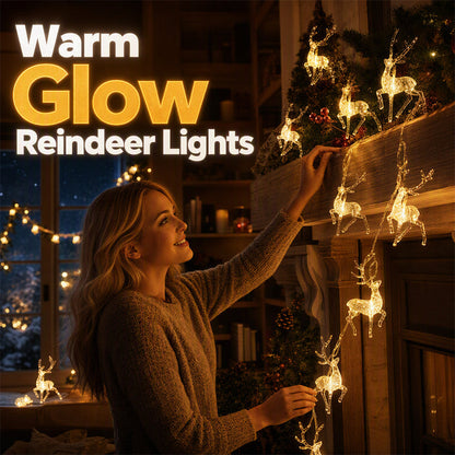LED-lyskjede med reinsdyr til jul