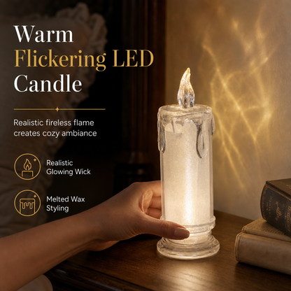 🕯️ 50 % RABATT ⏰ Lysende elektronisk LED-stearinlys-nattlampe