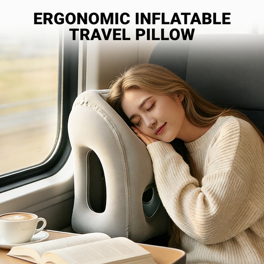 🧳 50 % rabatt! 💤 Oppblåsbar reisepute – ergonomisk og bærbar komfort ✨✈️😴For en behagelig søvn i bil, fly eller tog