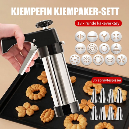 🔥SPESIALTILBUD 50 % RABATT🔥Kakeform i rustfritt stål med 13 skiver og 8 dyser