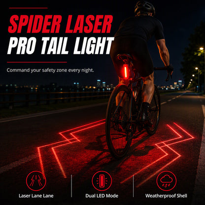 🚴 50 % RABATT I BEGRENSET PERIODE! 🔴 Oppladbart sikkerhetsbaklys til sykkel – med laservarsling, IPX5-vanntetthet og USB-lading 💡