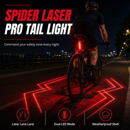 🚴 50 % RABATT I BEGRENSET PERIODE! 🔴 Oppladbart sikkerhetsbaklys til sykkel – med laservarsling, IPX5-vanntetthet og USB-lading 💡