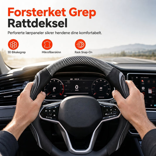 📢📢50% RABATT !! ⏰Universalt rattdeksel i karbonfiber – Oppfrisk din daglige kjøretur ✨