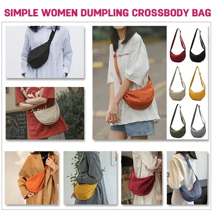 Enkel Crossbody-veske med dumpling for kvinner