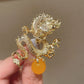 Nydelig Sparkling Golden Dragon Brosje