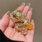 Nydelig Sparkling Golden Dragon Brosje