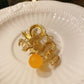 Nydelig Sparkling Golden Dragon Brosje
