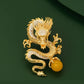 Nydelig Sparkling Golden Dragon Brosje